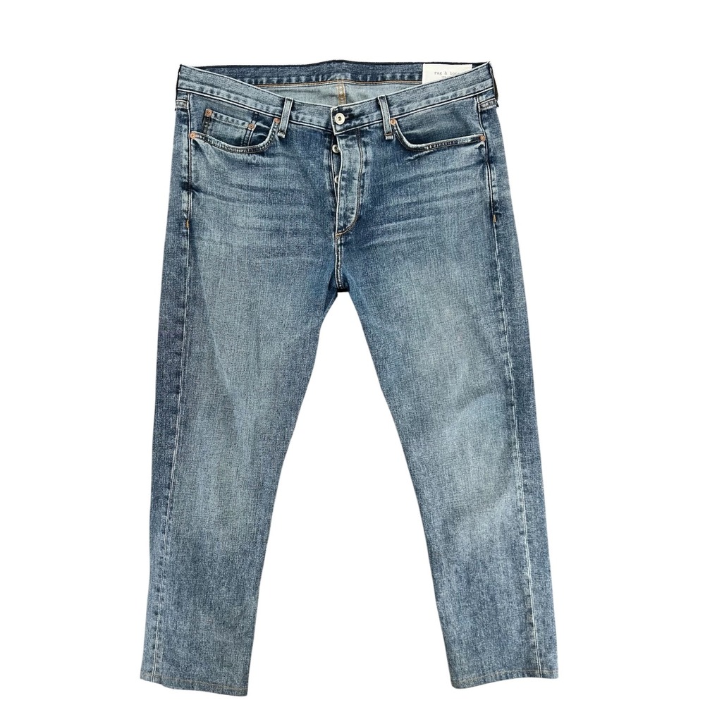 Rag and Bone Fit 2 Slim Jeans Mens 38x30 Campbell Blue Denim Button Fly